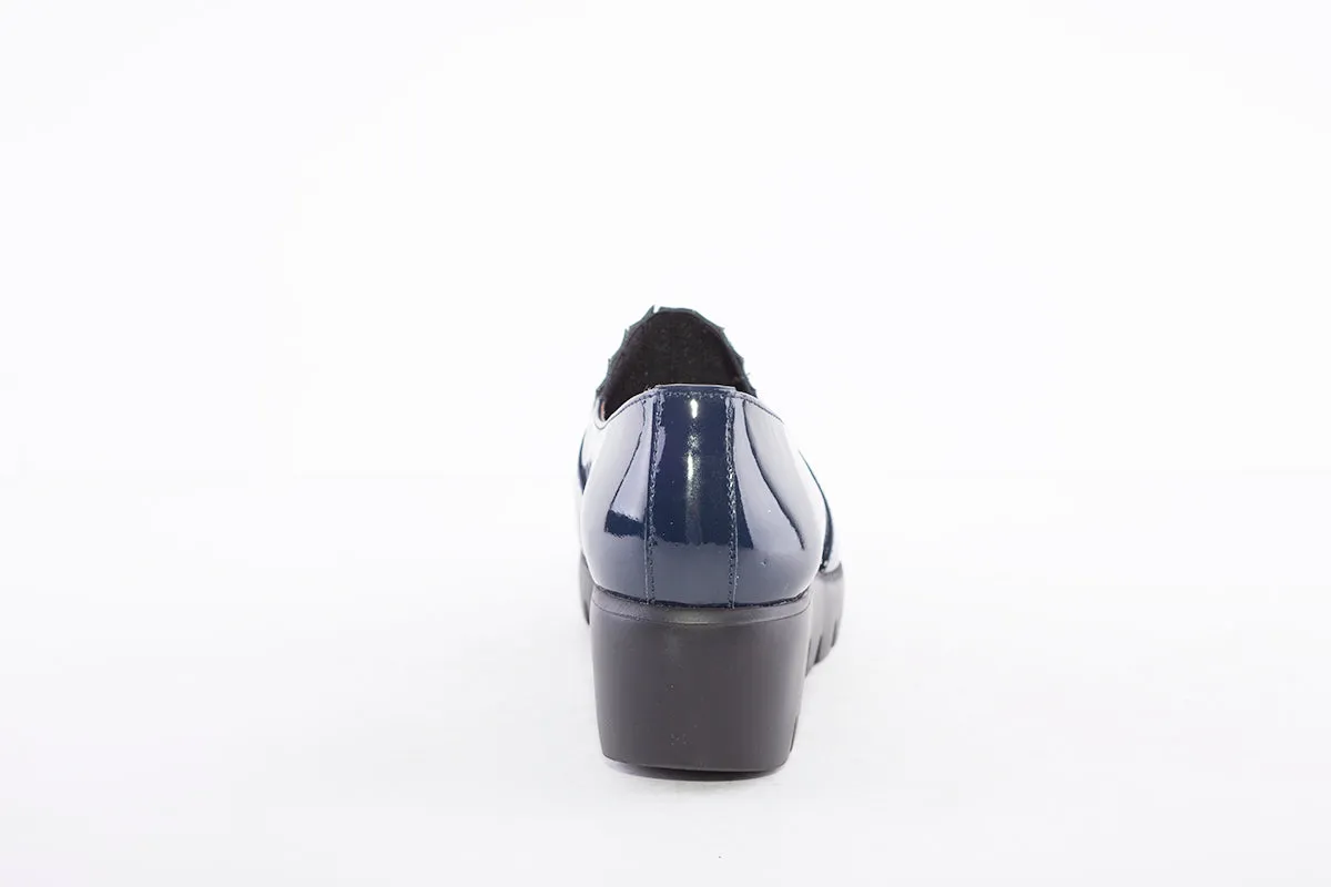 WONDERS - C-3381 SLIP-ON WEDGE SHOE - NAVY PATENT