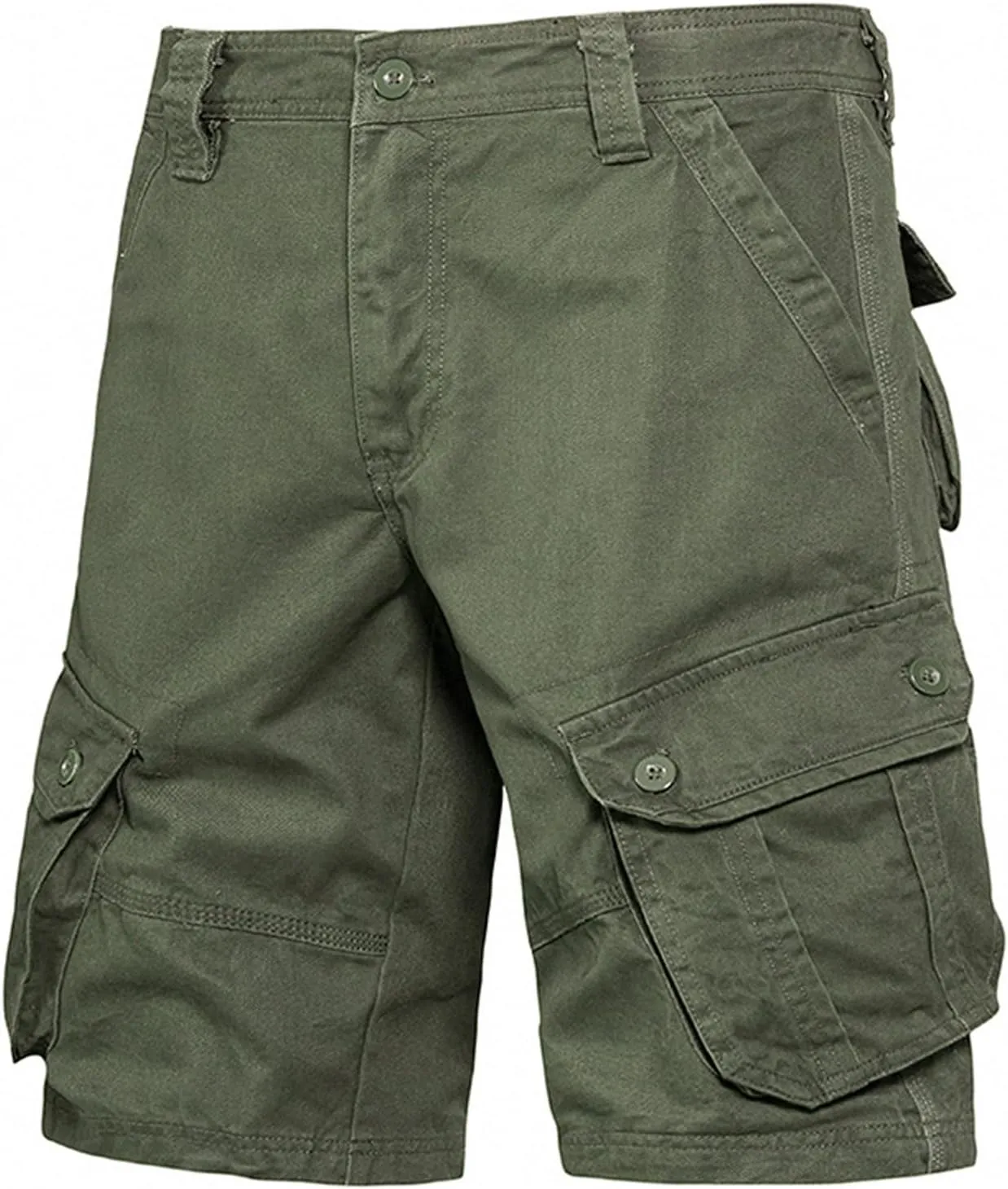 Workout Shorts Men 2023 Causal Flat-Front Khakis Cargo Shorts with Pockets Slim Fit Buckle Zipper Utility Shorts