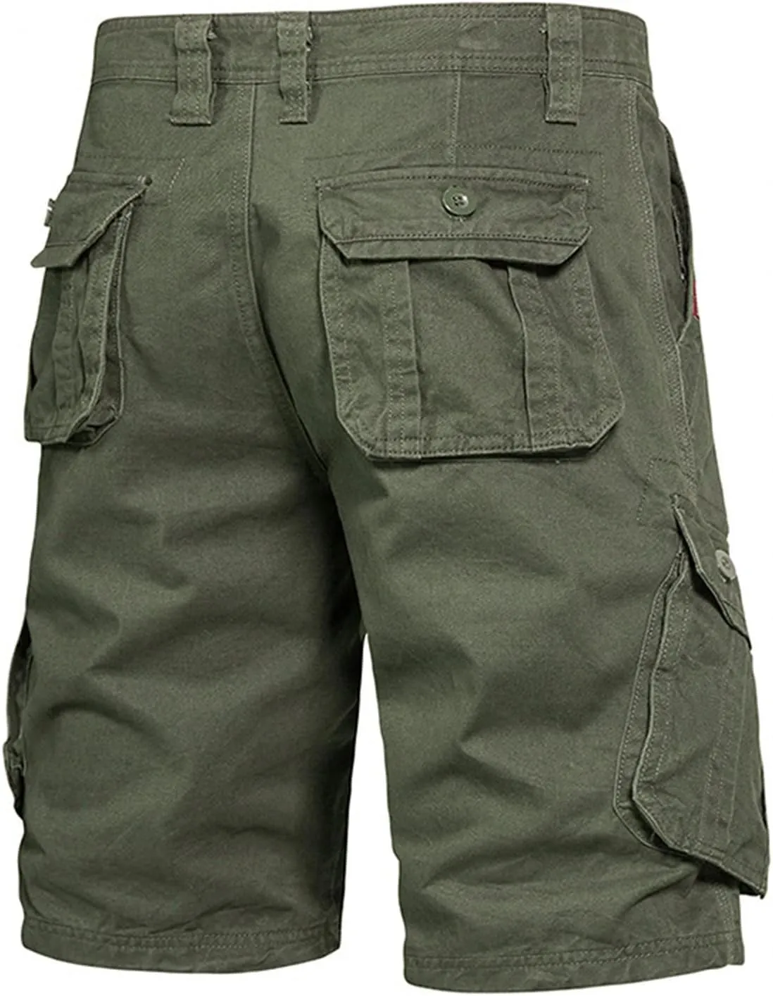 Workout Shorts Men 2023 Causal Flat-Front Khakis Cargo Shorts with Pockets Slim Fit Buckle Zipper Utility Shorts