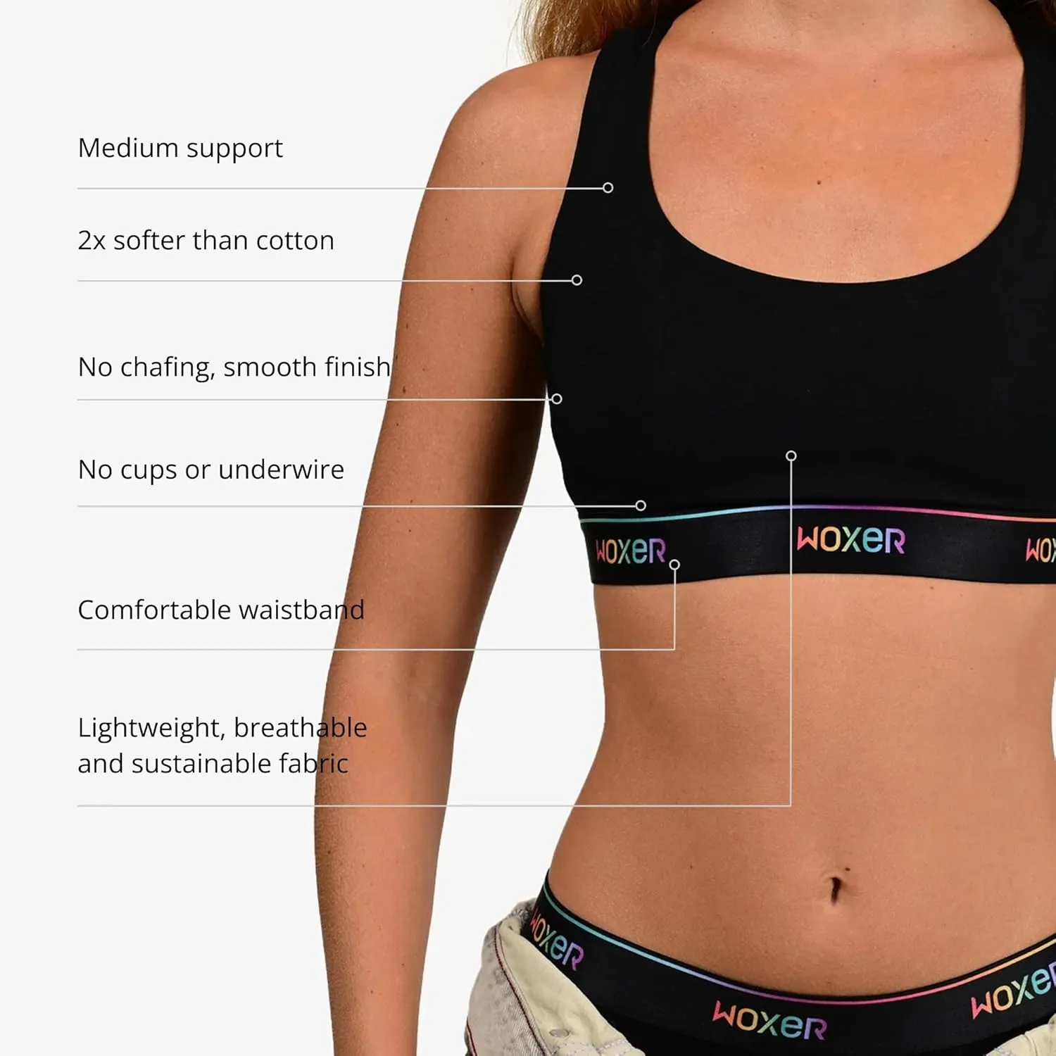Woxer Boss Bralettes for Women - Wireless, Seamless, Comfortable Support Bra