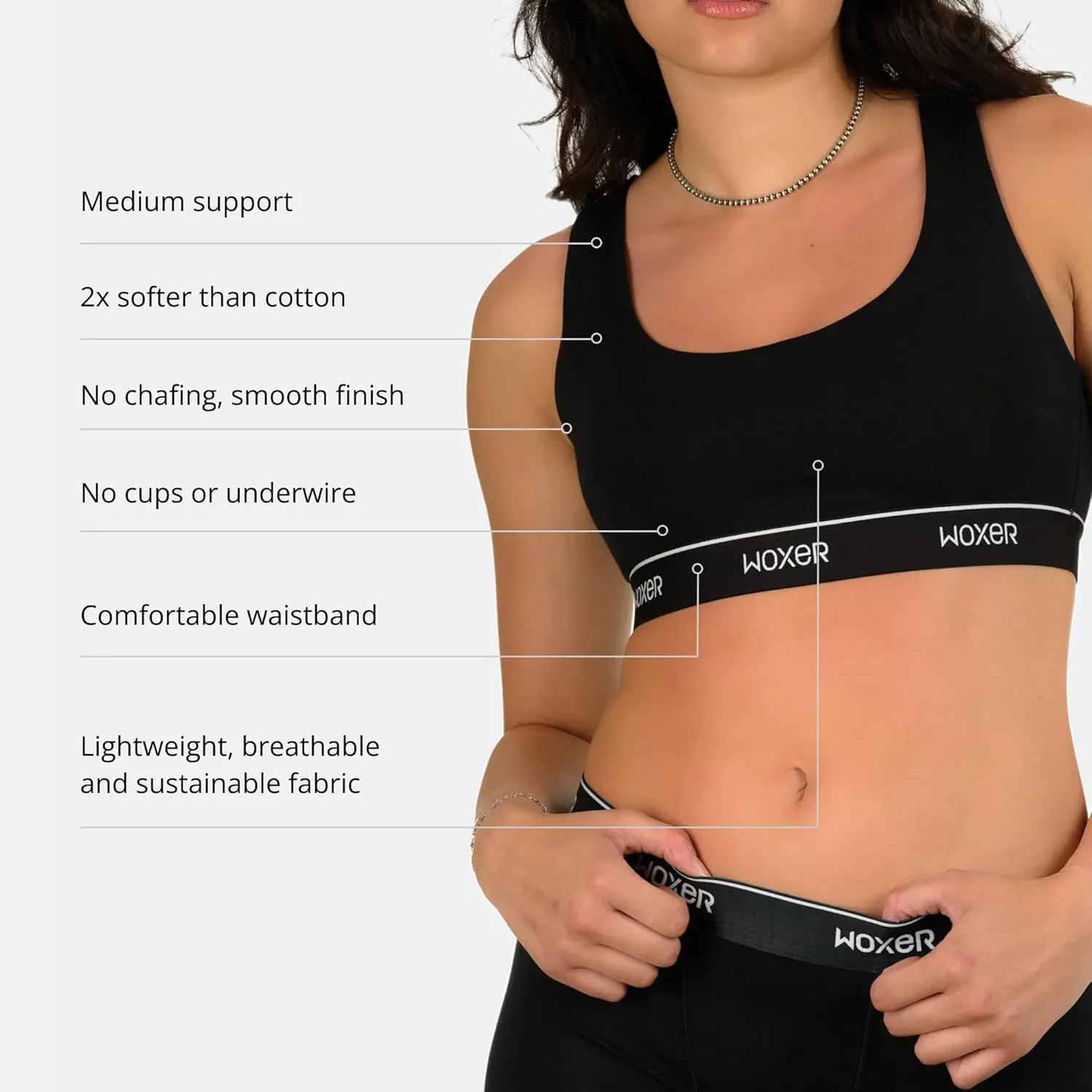Woxer Boss Bralettes for Women - Wireless, Seamless, Comfortable Support Bra