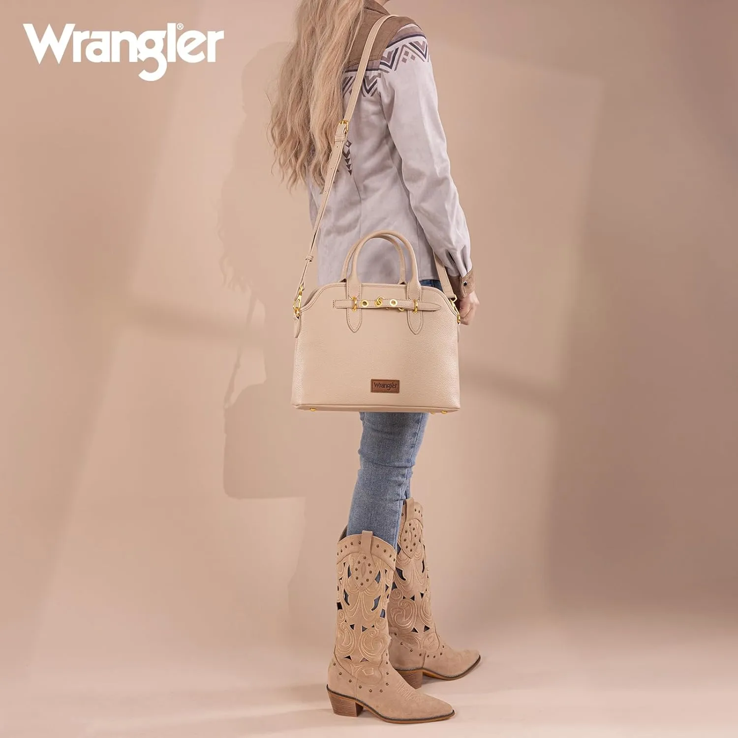 Wrangler Tote Bags for Women Medium Crossbody Purse for Ladies Soft Designer Top-handle Handbags