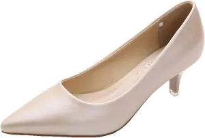 WUIWUIYU Womens Lovely Colors Low Kitten Heel Pointed Toe Dress Work Wedding Pumps Bridal Heeled Shoes