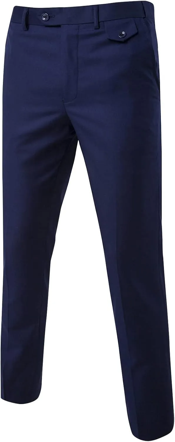 XIAXOGOOL Mens Dress Pants Classic Slim Fit Flat Front Straight Leg Pants Business Work Casual Trousers with Pockets
