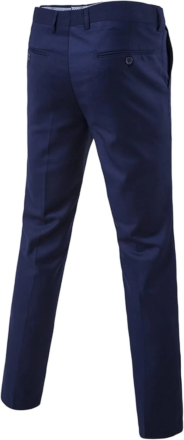 XIAXOGOOL Mens Dress Pants Classic Slim Fit Flat Front Straight Leg Pants Business Work Casual Trousers with Pockets