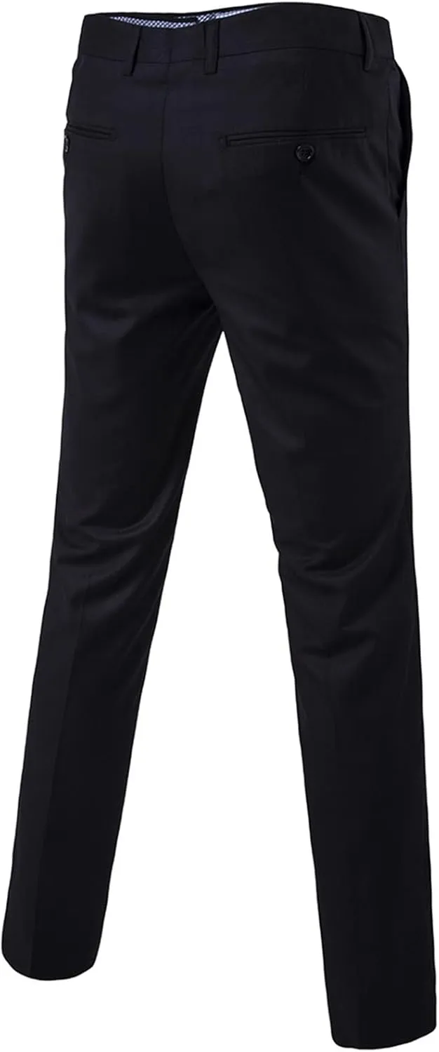 XIAXOGOOL Mens Dress Pants Classic Slim Fit Flat Front Straight Leg Pants Business Work Casual Trousers with Pockets