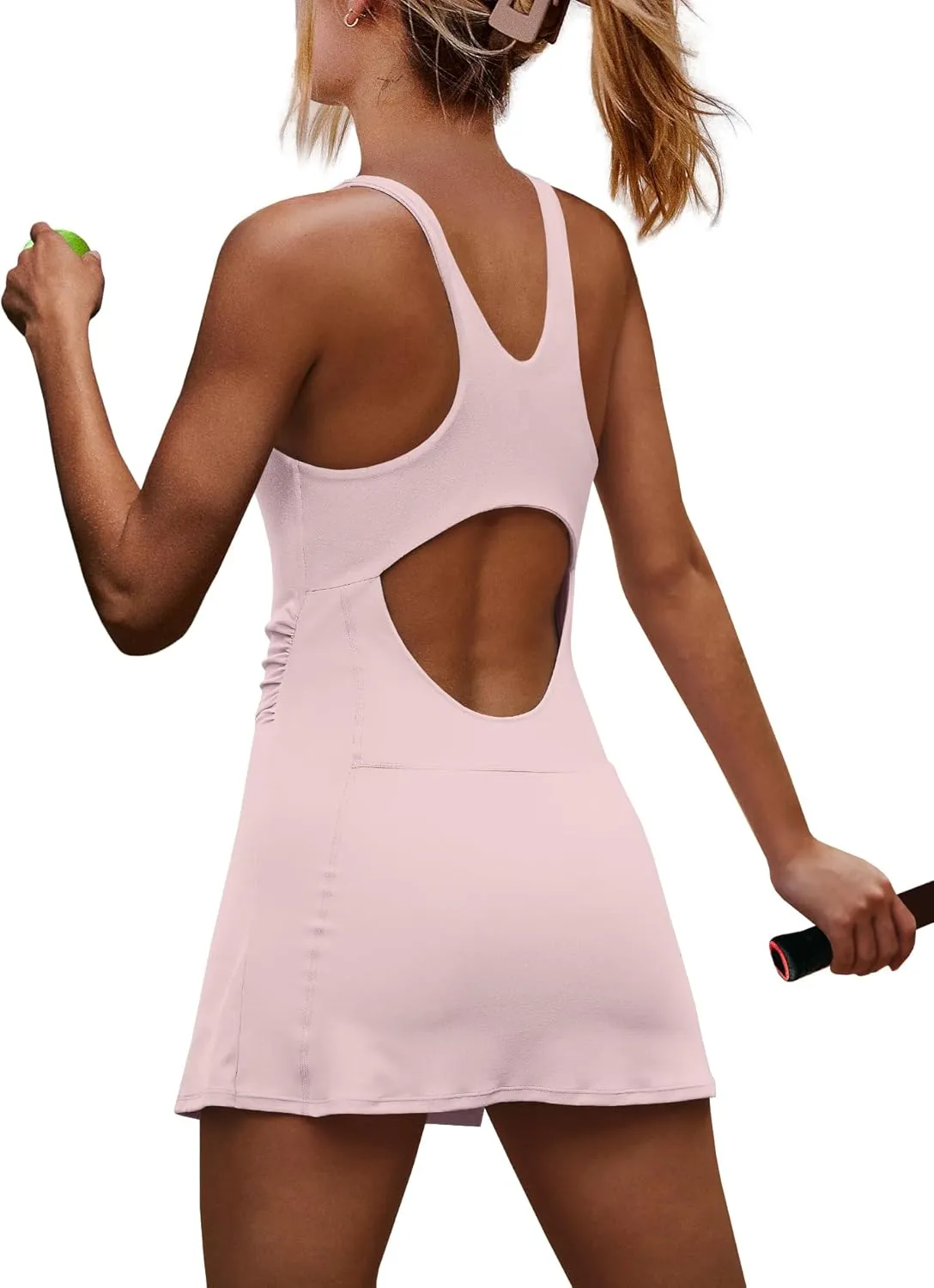 Yanekop Womens Tennis Dress with Built in Shorts Golf Dress Athletic Outfits Yoga Active Workout Dresses