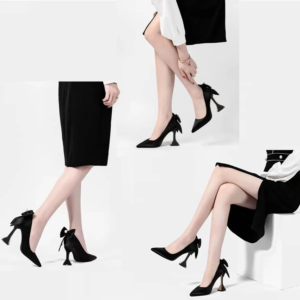 YDN Women's Pointy Toe Slip on Pumps Special High Heels Party Prom Dress Ladies Shoe Size 4-16 US