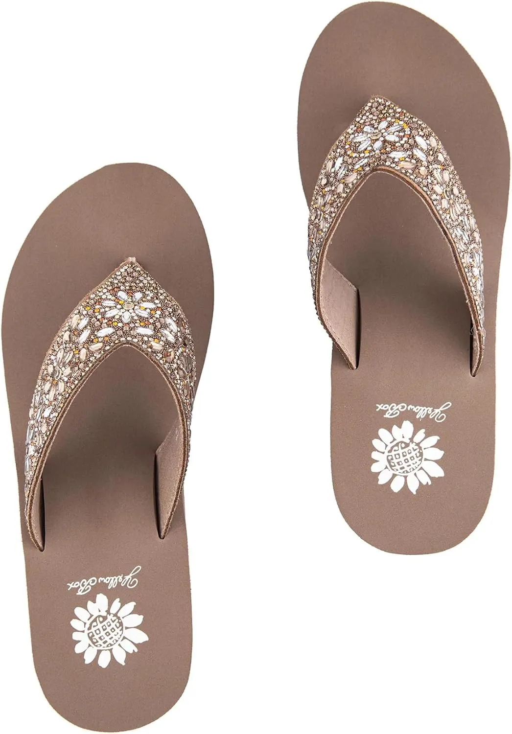 Yellow Box Women's Enola Wedge Sandal, Round Toe, Medium-High 2.5 Inch Heel, 0.75 Inch Platform Comfortable Flip-Flop