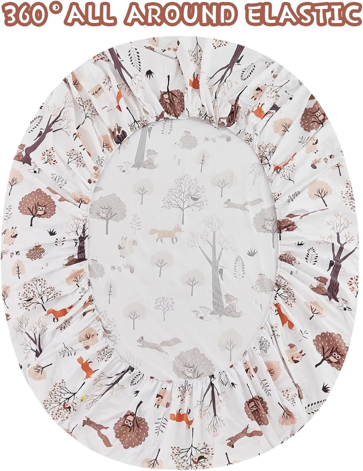 Yibeizi Woodland Forest Kids Sheets Set Twin, Fall Animal Print Bedsheets Camper Themed Microfiber Deep Pocket Bed Sheet & Pillowcase Sets 3 Pieces