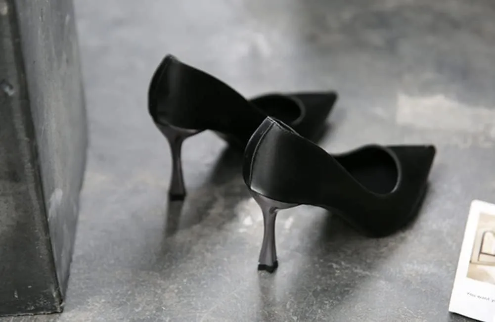 YooPrettyz Women Pointed Toe High Heels Satin Formal Dressy Pumps Shoes Classic Bridal Wedding Party Shoes