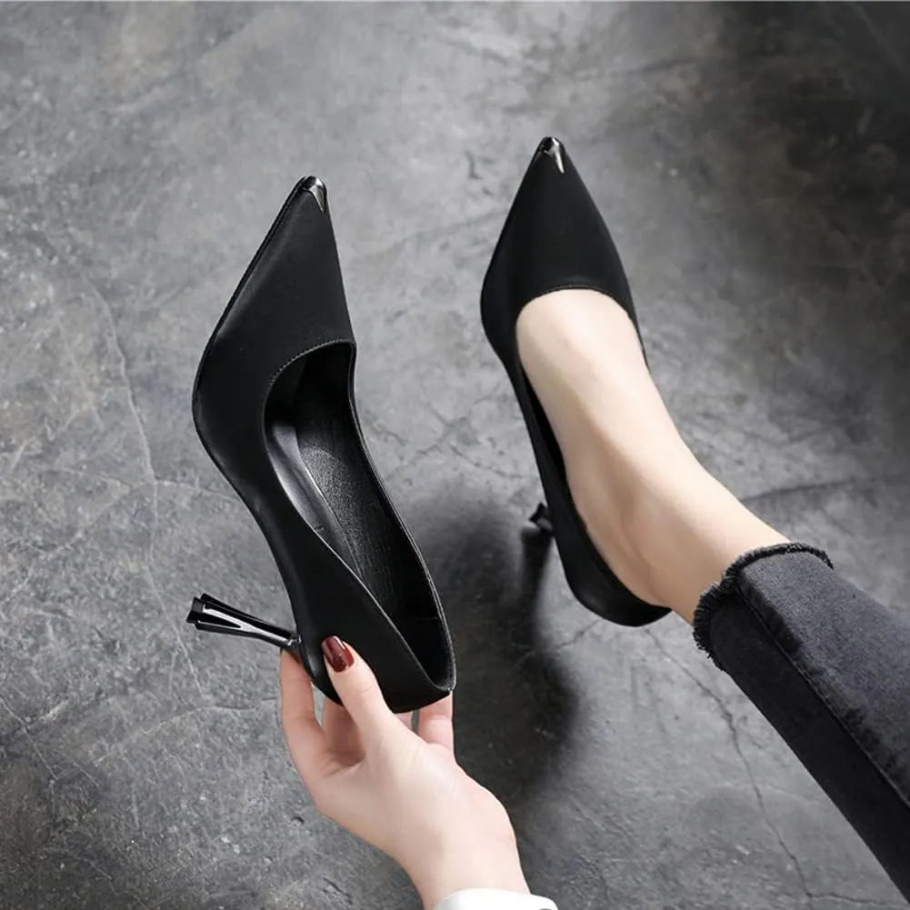 YooPrettyz Women Pointed Toe High Heels Satin Formal Dressy Pumps Shoes Classic Bridal Wedding Party Shoes