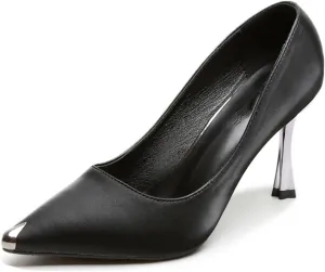 YooPrettyz Women Pointed Toe High Heels Satin Formal Dressy Pumps Shoes Classic Bridal Wedding Party Shoes