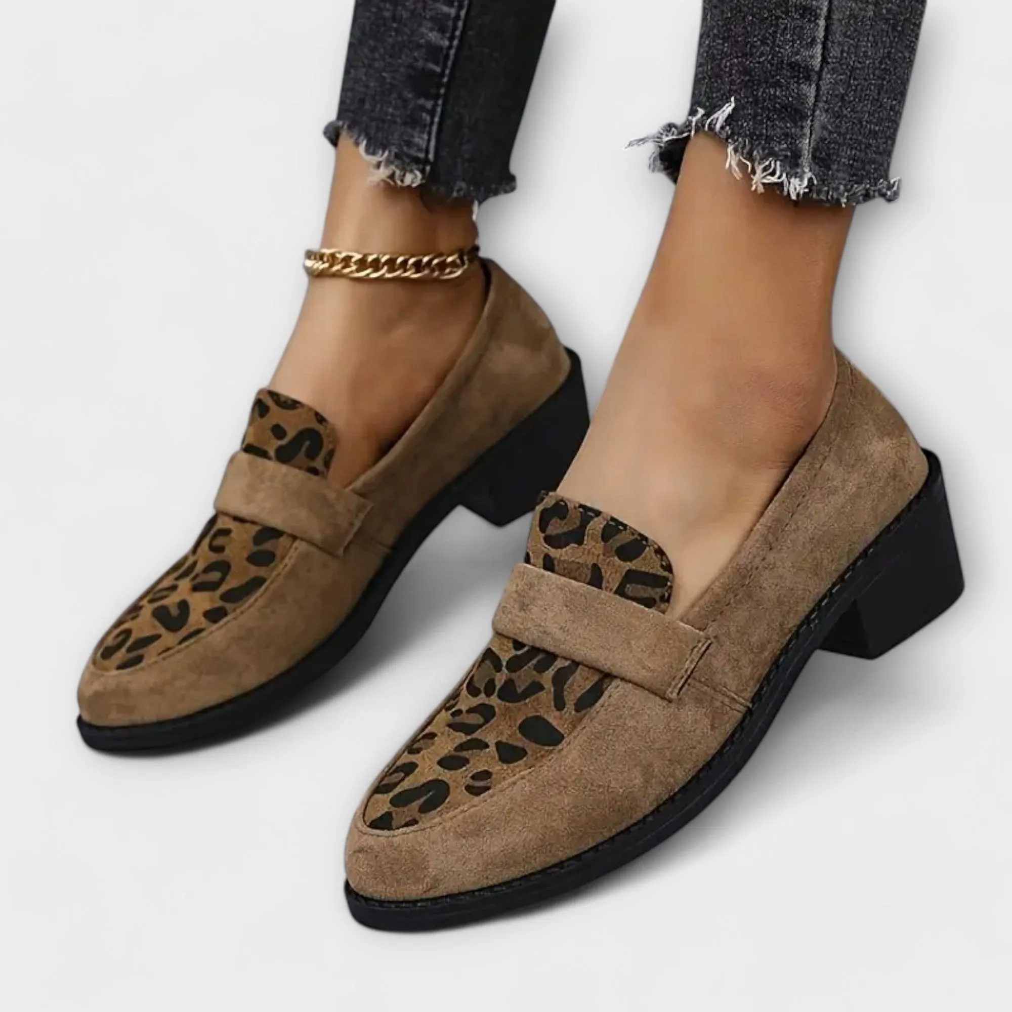 Zaylie™ - Leopard Block Loafers