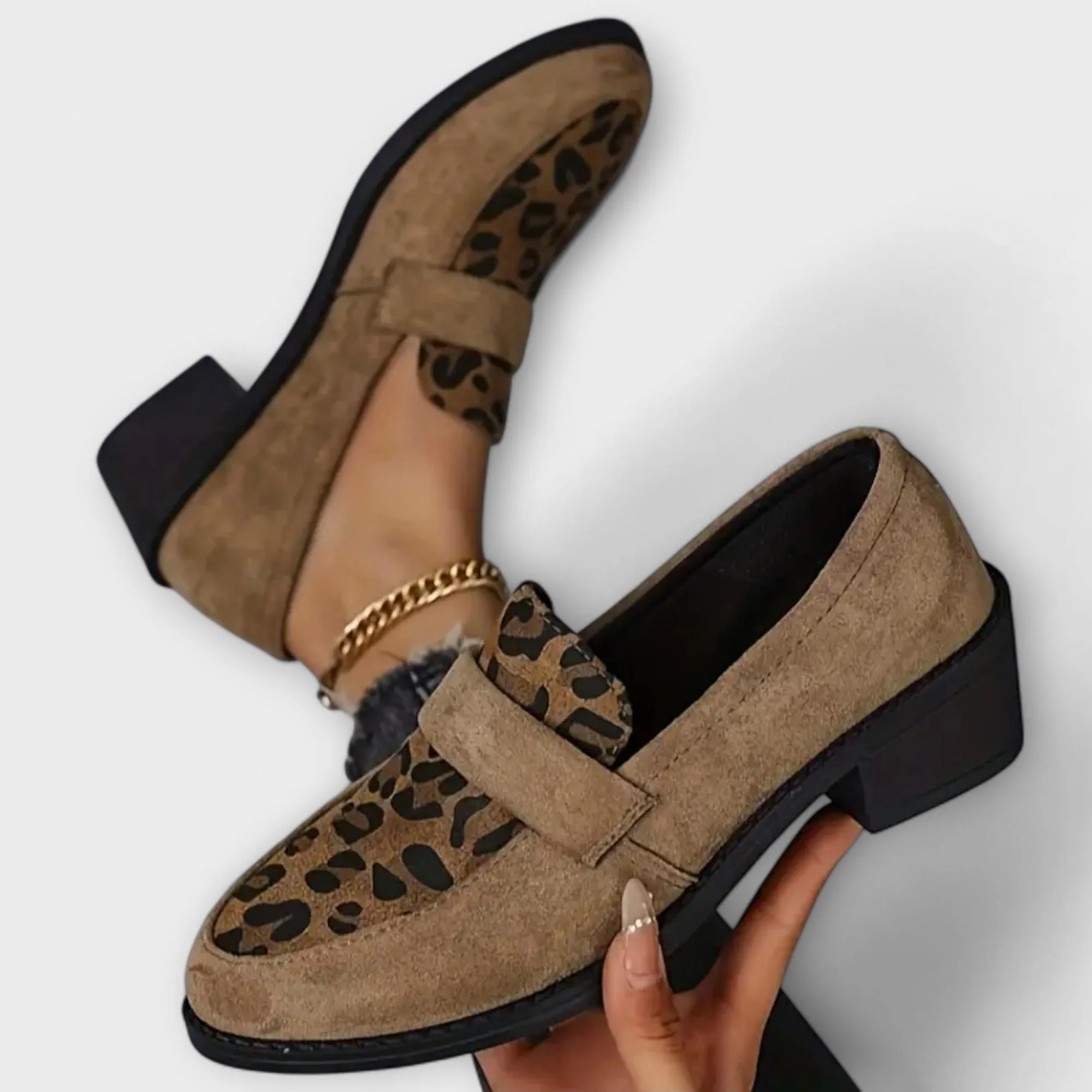Zaylie™ - Leopard Block Loafers
