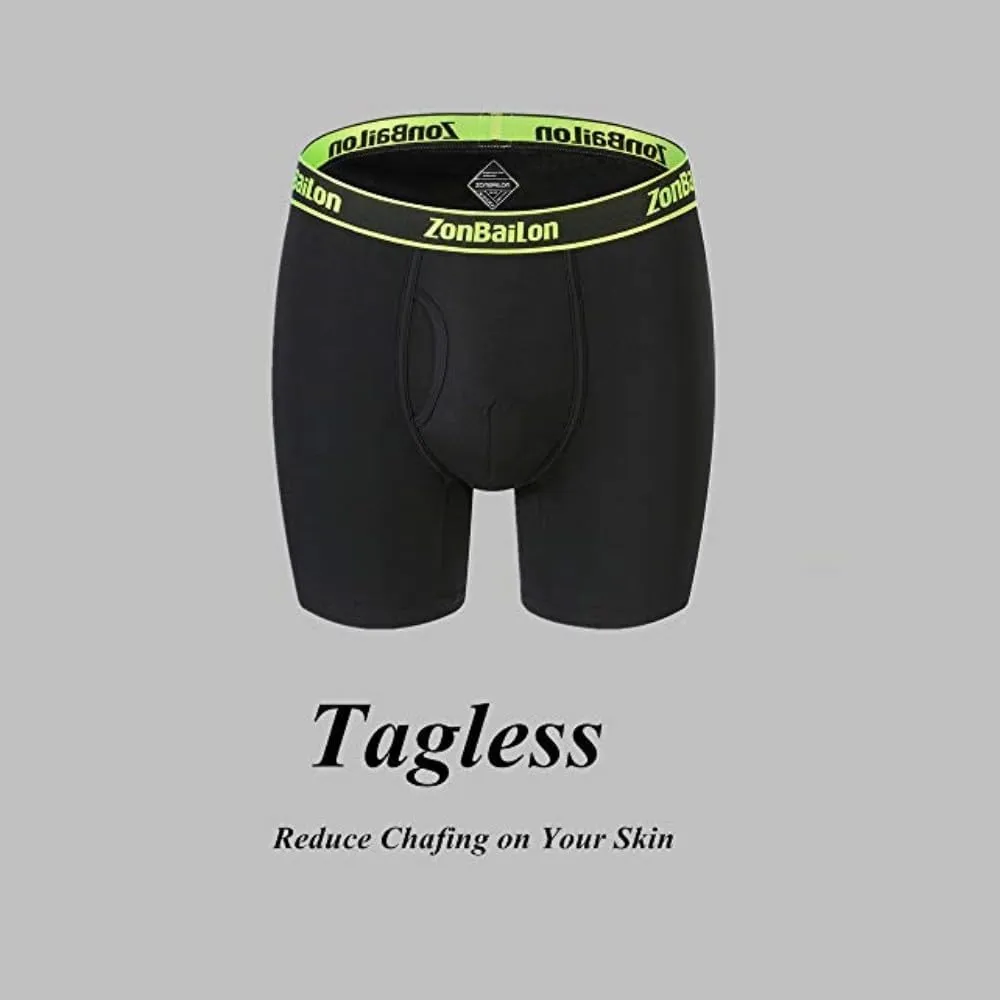 ZONBAILON Mens Underwear Boxer Briefs Pack Bamboo Viscose Trunk Underwear for Men with Pouch M L XL XXL 3XL