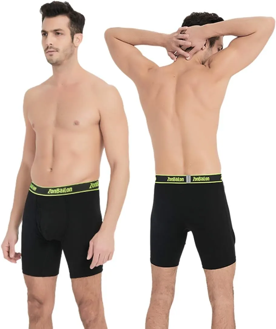 ZONBAILON Mens Underwear Boxer Briefs Pack Bamboo Viscose Trunk Underwear for Men with Pouch M L XL XXL 3XL