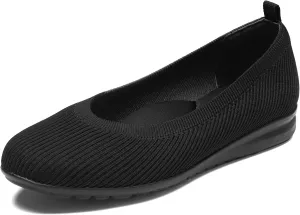 ZURIN Womens Knit Ballet Flats with Arch Support Comfortable Ballet Dressy Flats,Round Toe Slip On Flats Dress Shoes for Dressy Work Casual