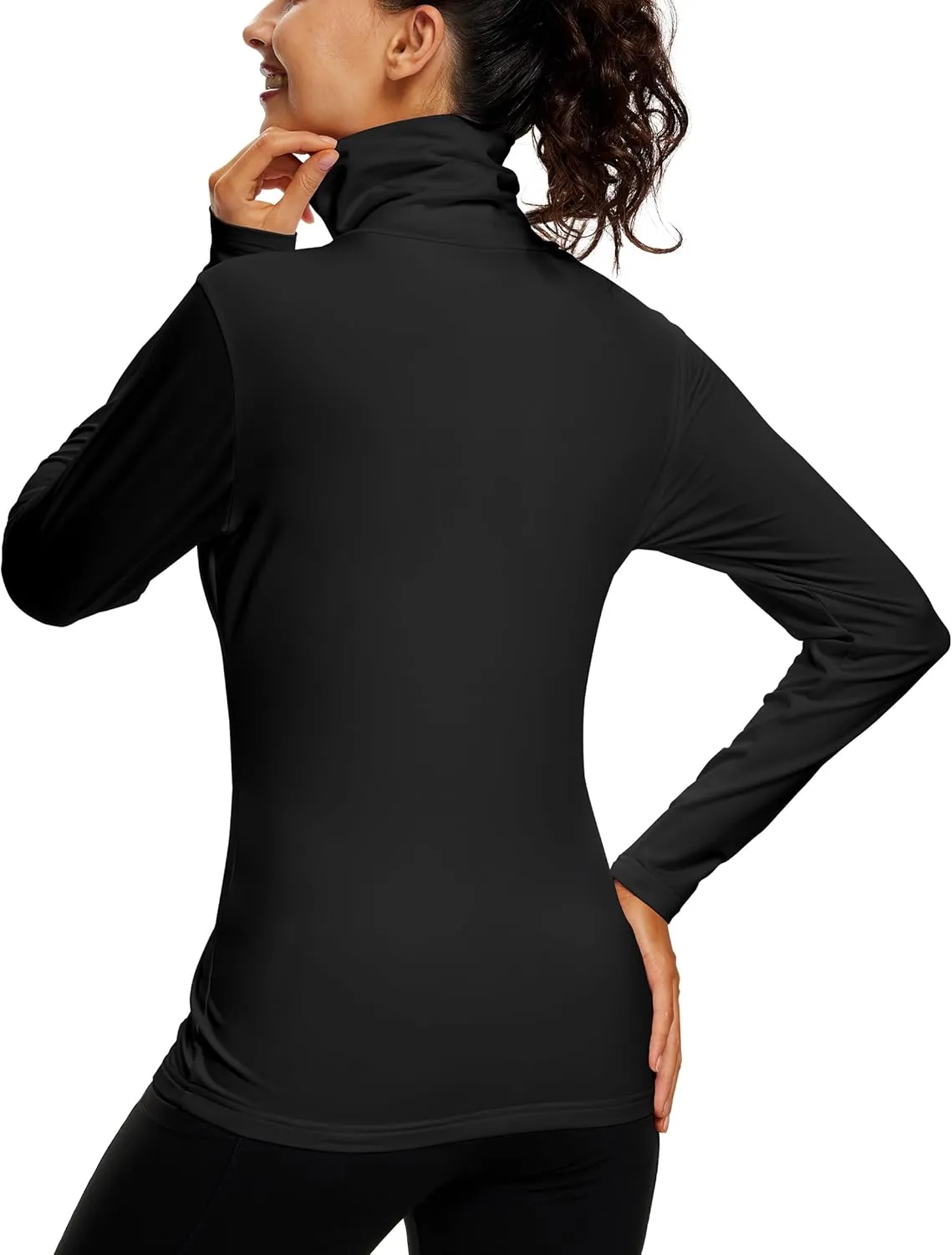 ZUTY 3 Pack Turtleneck Long Sleeve Shirts Thermal Underwear for Women Long Johns Winter Clothes Warm Base Layer Tops